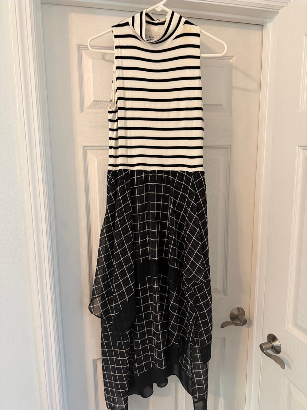 BAILEY 44 Striped Sleeveless Mock Neck Dress